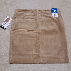 S.C. & Co Corduroy Skirt Womens Size 10 Pull On Cord Mini Skirt Tan Brown NWT